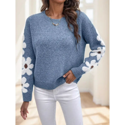 Pullover med blommärm – fräsch, lekfull och stilren