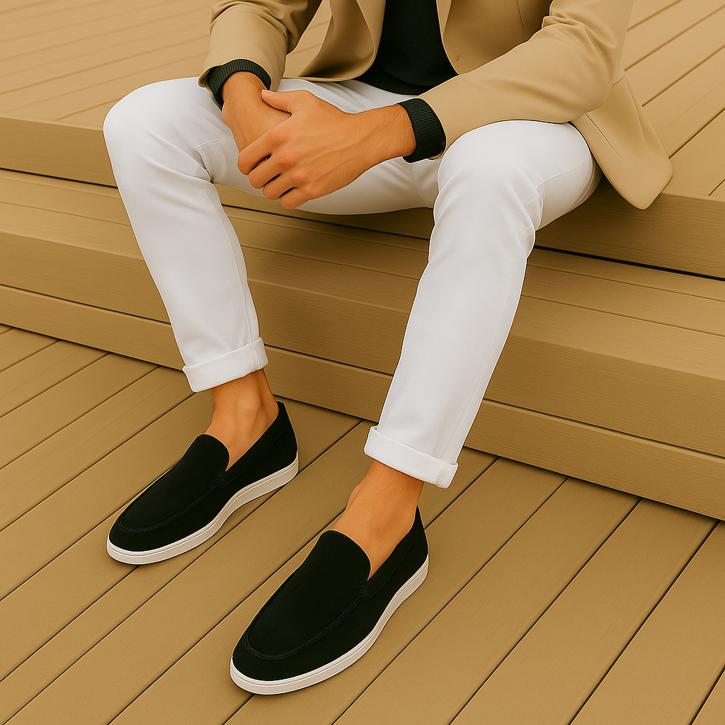 Emil - Stilrena loafers i mocka-look