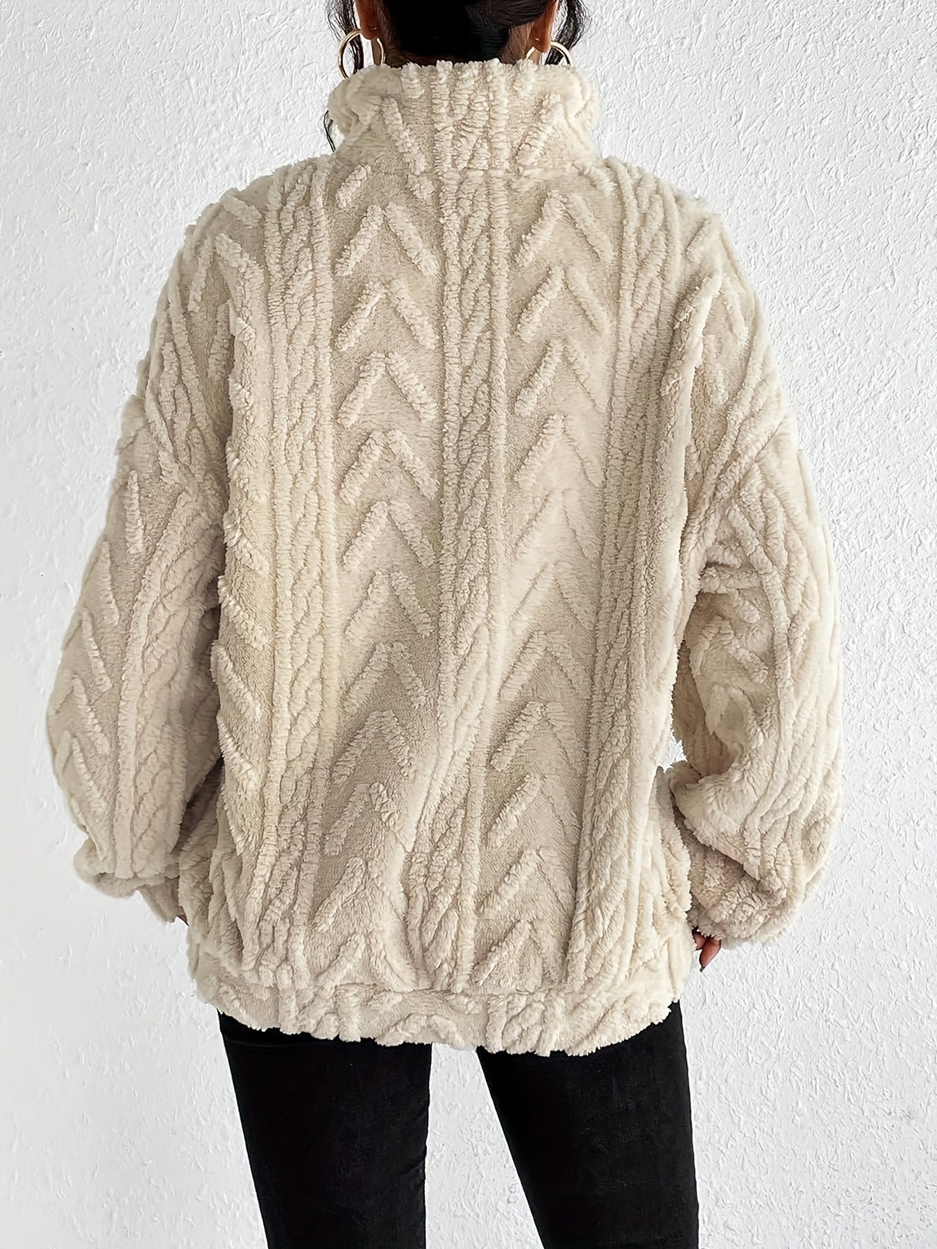 Fleece-Strickpullover – Bekväm värme med enkelt stil