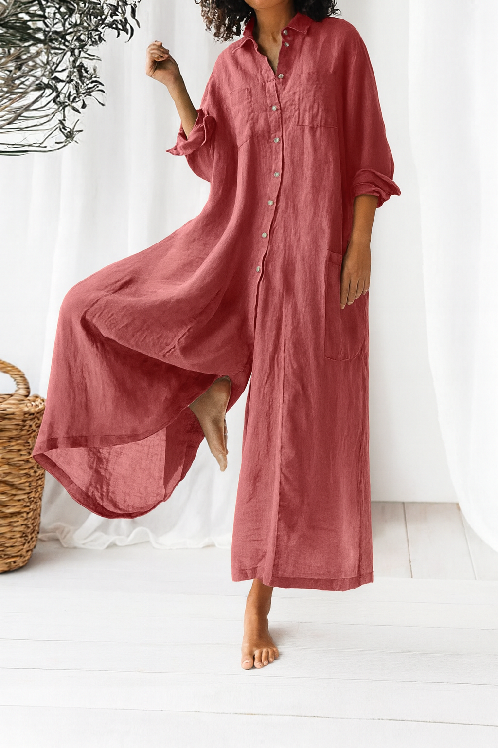 Överdimensionerad skjortklänning – Avslappnad elegans med lätt sväng