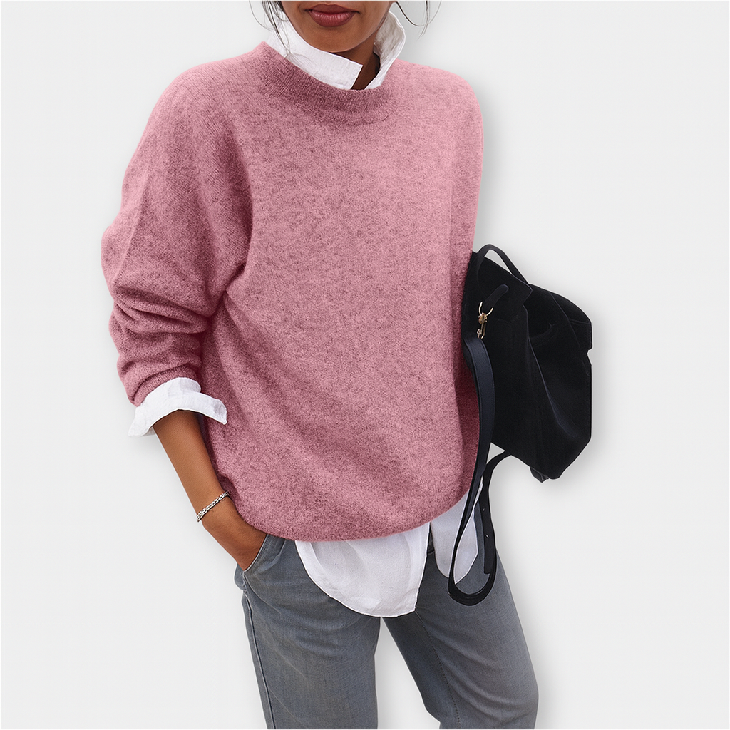 Klassisk Senfgul Stickad Tröja – Lätt Elegans