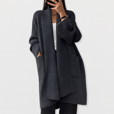 Mysig stickad cardigan – Avslappnad neutral stil