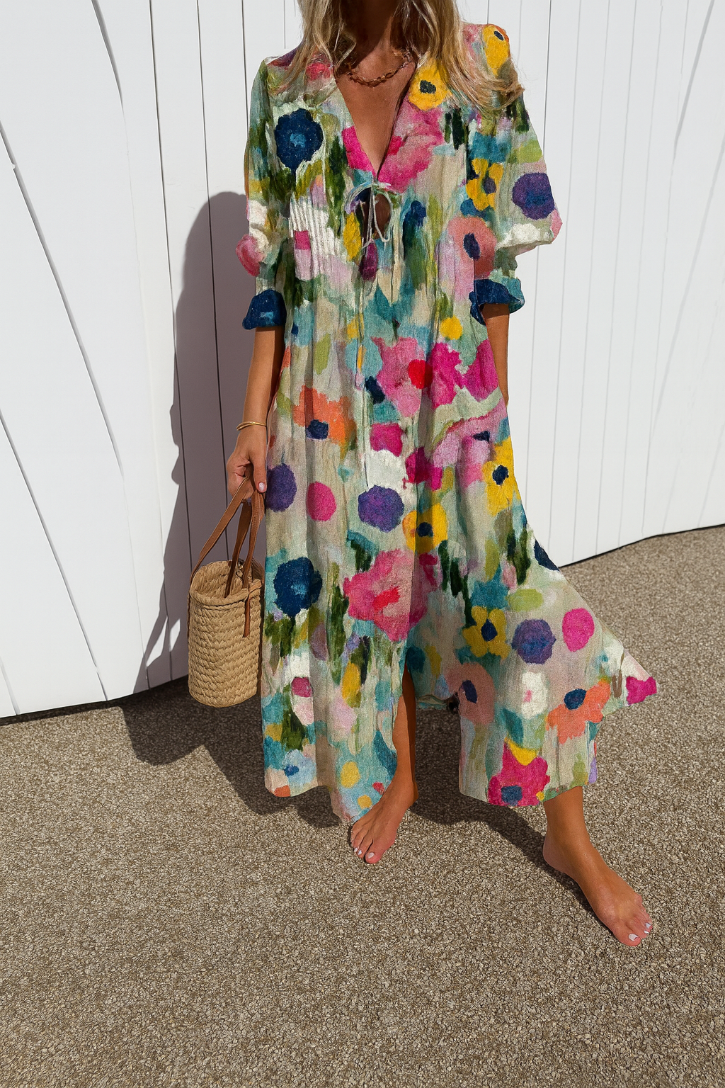 Blommigt Maxiklänning – Livfull Elegans för Glada Stunder