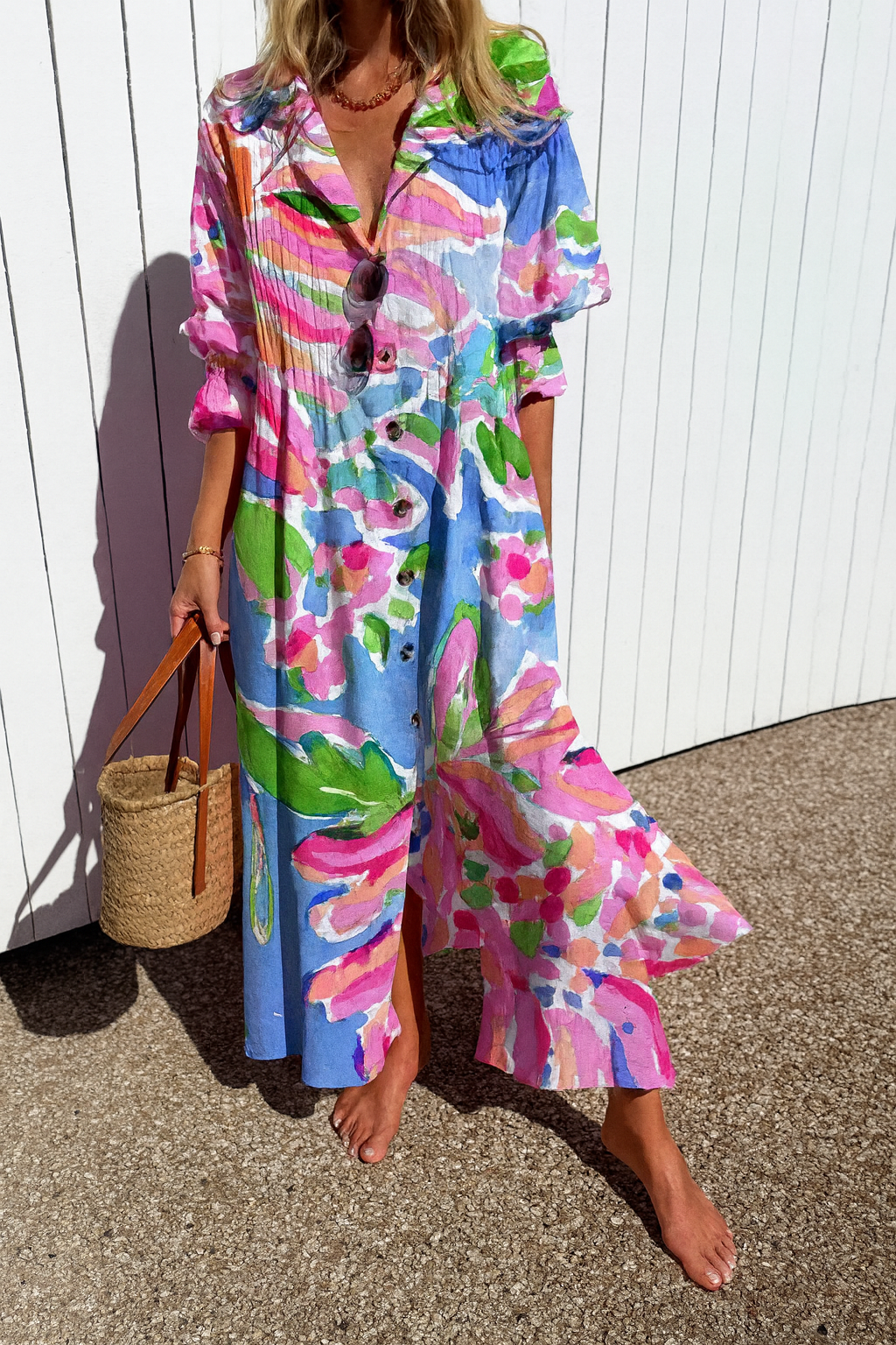 Blommigt Maxiklänning – Livfull Elegans för Glada Stunder