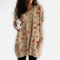 Blommig Tunika-Pullover – Okomplicerad charm möter mysig komfort