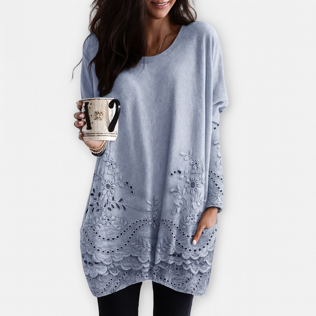 Spetsblus-tröja – Feminin elegans med bekväm passform
