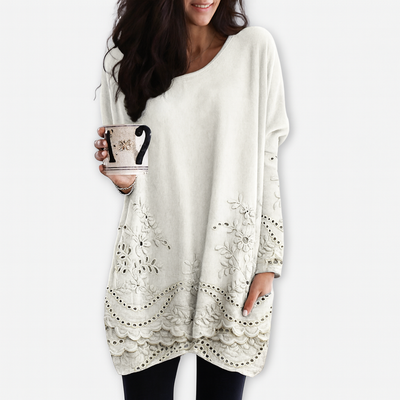 Spetsblus-tröja – Feminin elegans med bekväm passform