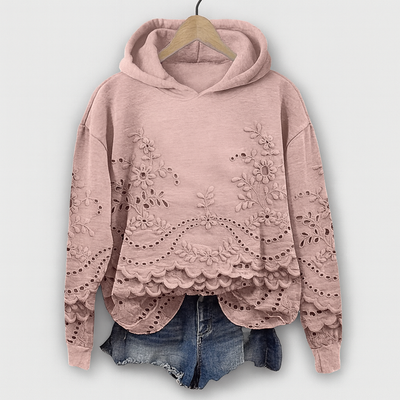 Hoodie med spetsdetaljer – Bekvämlighet möter feminint charm
