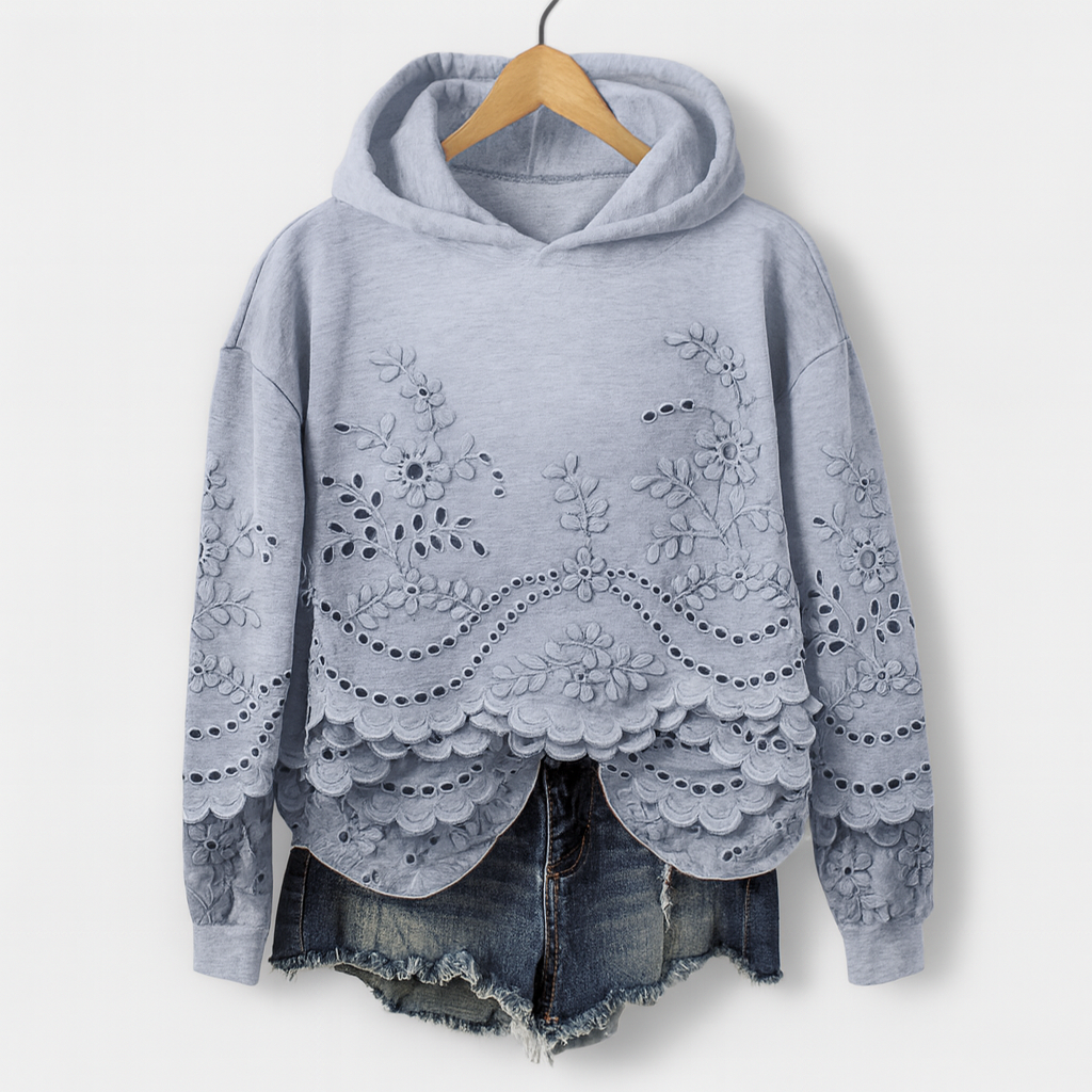 Hoodie med spetsdetaljer – Bekvämlighet möter feminint charm