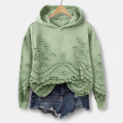 Hoodie med spetsdetaljer – Bekvämlighet möter feminint charm
