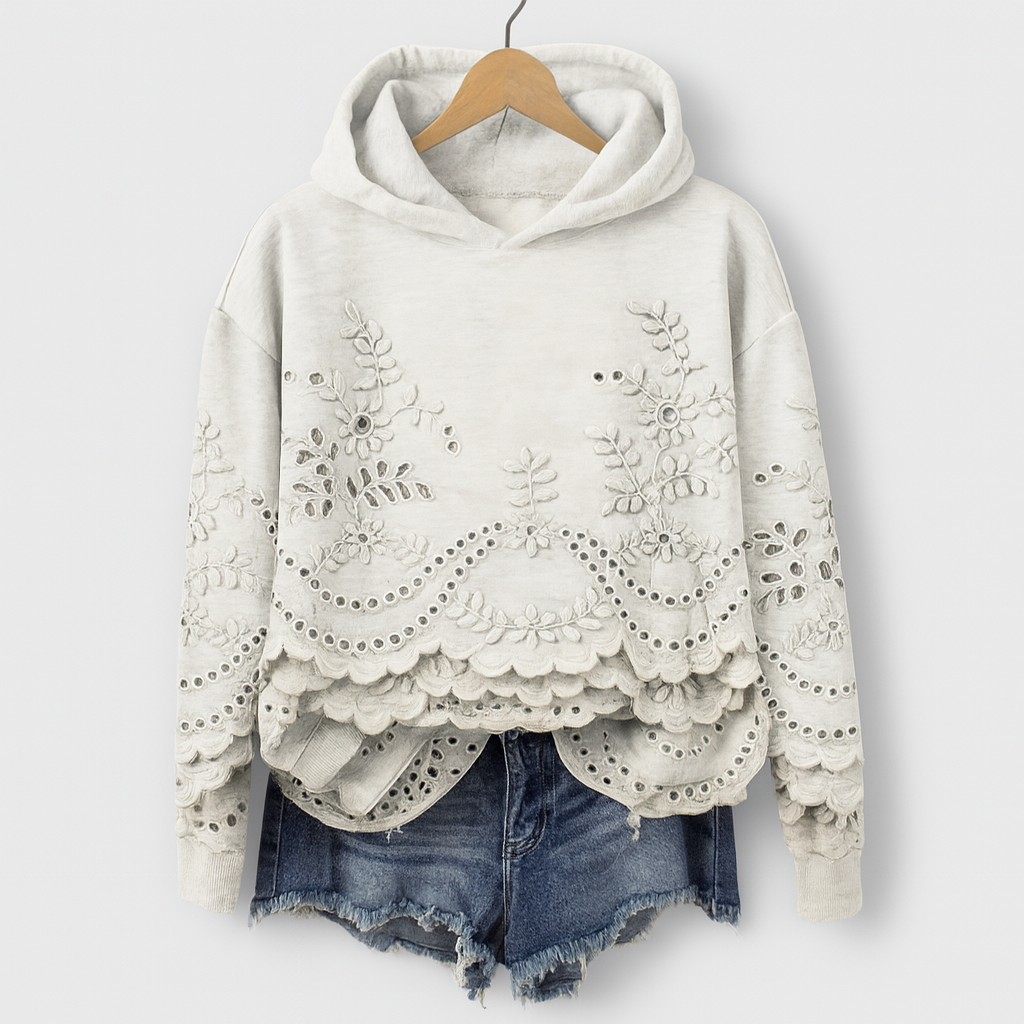 Hoodie med spetsdetaljer – Bekvämlighet möter feminint charm