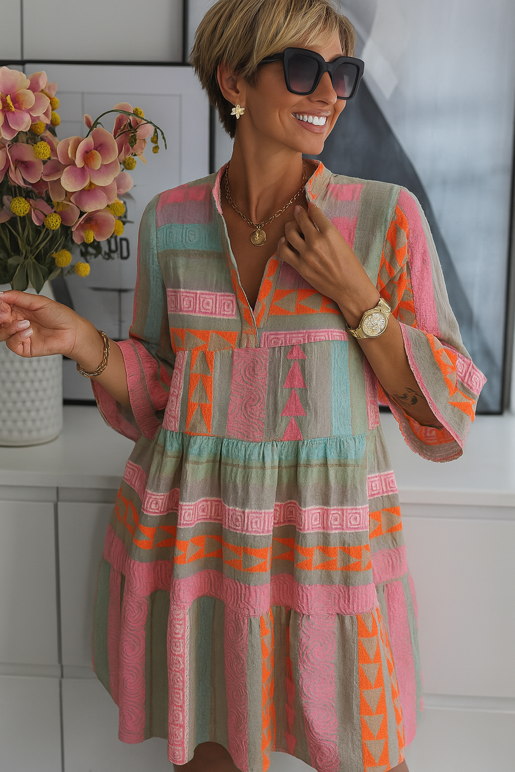 Bohemisk Maxiklänning med Volang – Känn dig strålande och fri