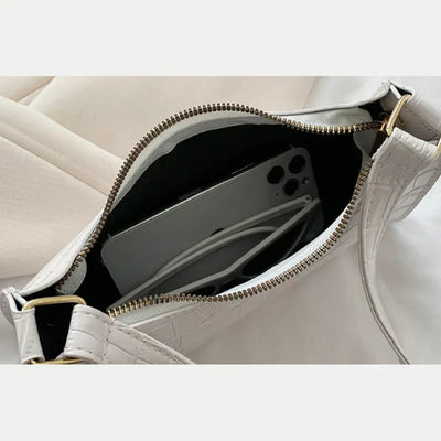 Glittrande Krokodilprägling Axelväska – Höj din stil med självförtroende