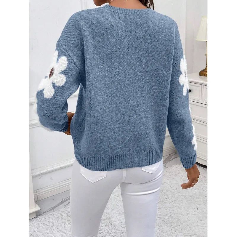 Pullover med blommärm – fräsch, lekfull och stilren