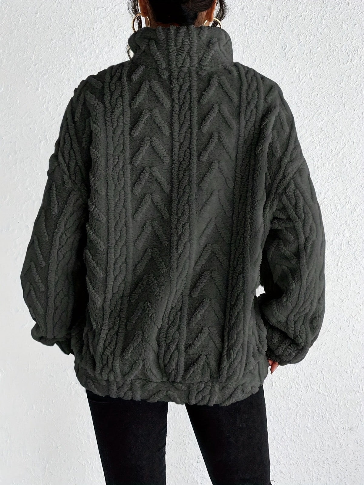 Fleece-Strickpullover – Bekväm värme med enkelt stil